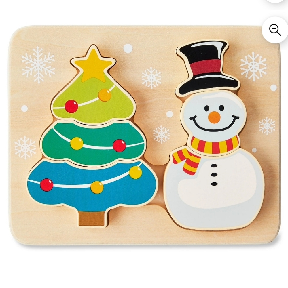Christmas Holiday Wooden Chunky Puzzles